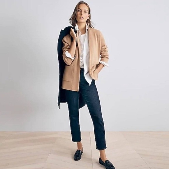 J. Crew Sophie Open Front Sweater Blazer in Camel Tan size Small - Picture 1 of 8